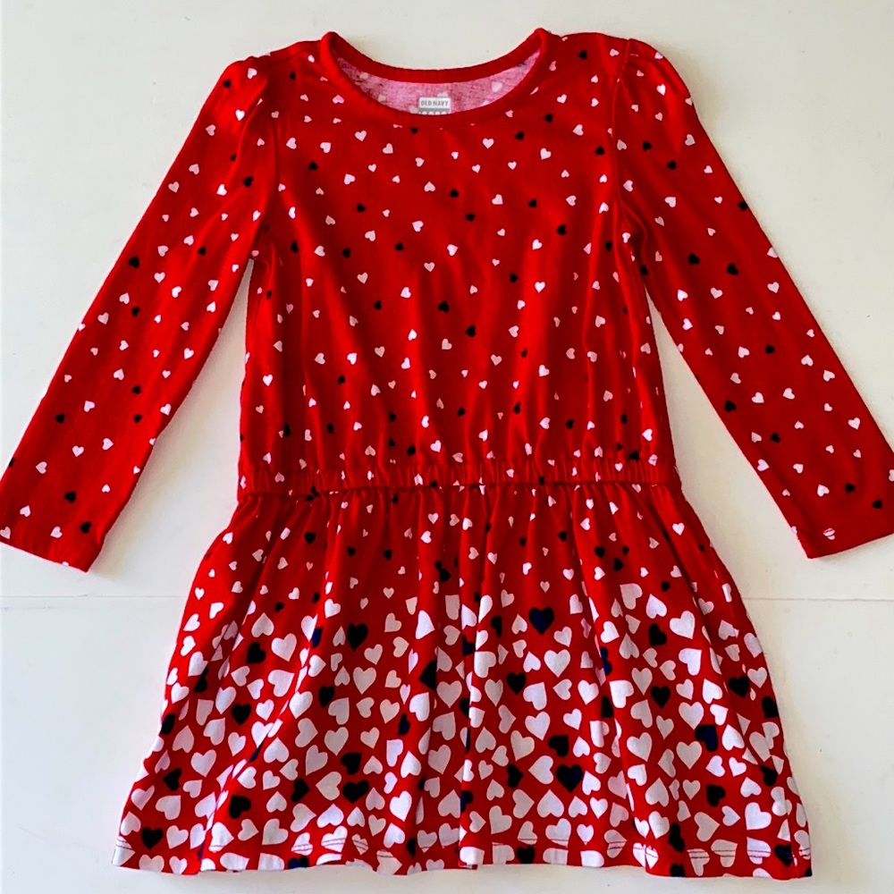 Old Navy girl long sleeve red dress size 4T